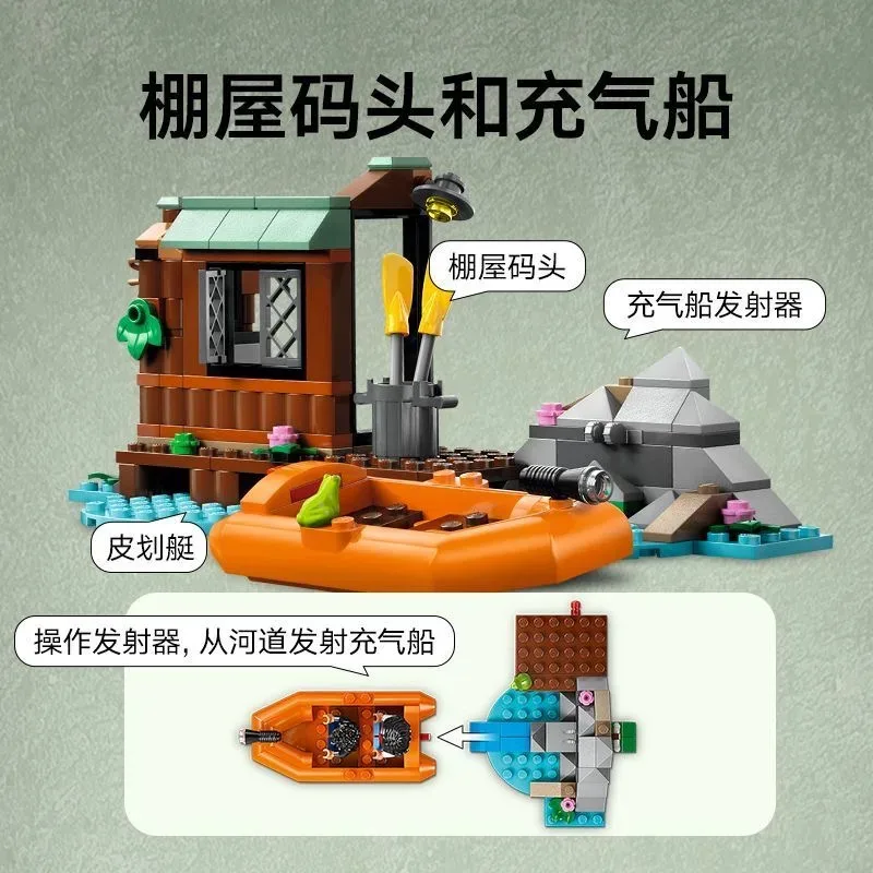 Ensembles de briques compatibles, blocs de construction de la série de films Dinosaur Park T. Rex River Escape 79675, jouets du monde pour enfants, cadeau