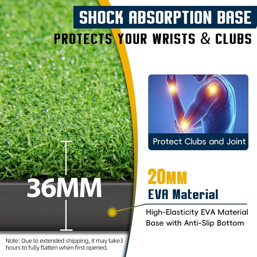 DualTurf Golf Mat for Indoor Outdoor Practice: 36mm 31mm 21mm Thickness 5x5ft 5x4ft HeavyDuty Artificial Turf Hitting Mat with