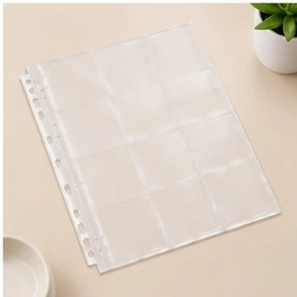 10Pcs Badge Display Holder Large Size Clear Sleeves Badge Storage Binder Pages Multi-Functional Stamp Collection Album for Home