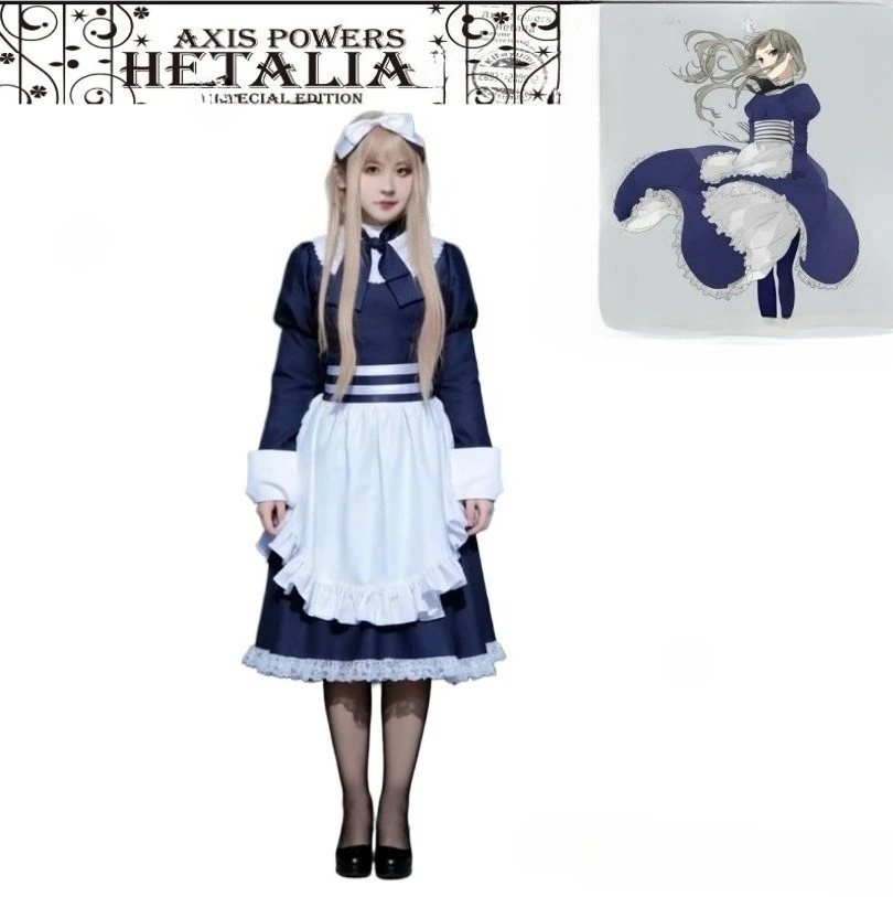 

Anime axis powers hetalia cosplay costume belarus nataliya arlovskaya maid dress skirt anime with the same role-playing costume