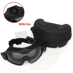 Tactical Goggles with Fan Anti-fog Outdoor Paintball Airsoftsport Safety Eye Protection Glasses Hiking Eyewear