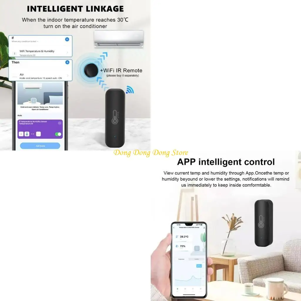 

4xba Wi -Fi Hygrometer Беспроводная температура датчики влажности для домашнего погреба теплицы