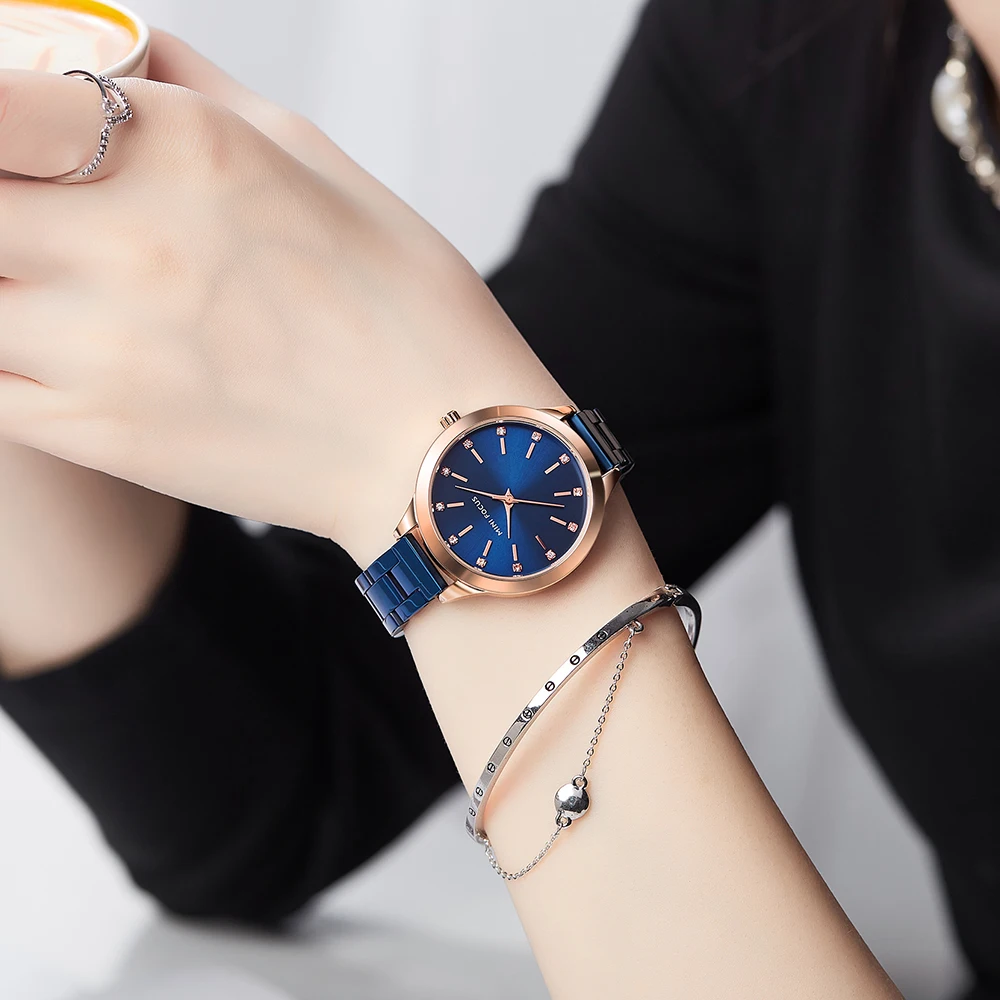 MINI FOCUS Luxury Watch for Woman Waterproof Stainless Steel Ladies Watche Elegant Fashion Quartz Wrist Watches Gold Watch 0367L