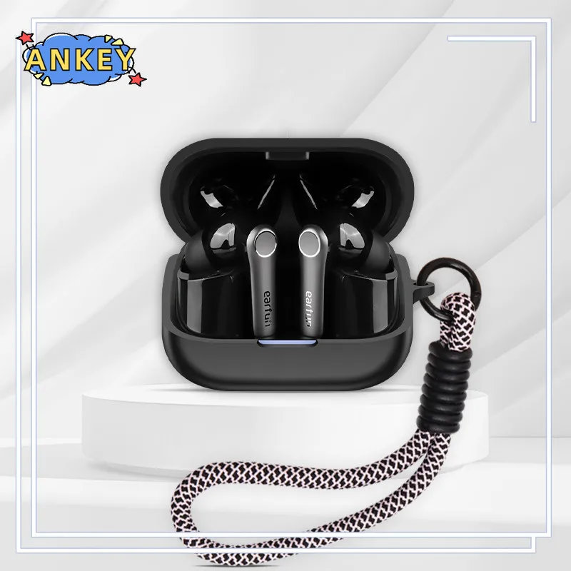 ل EarFun Air Pro 4 + حافظة غطاء ناعم EarFun Air Pro 4 Plus سماعات أذن قذائف كم حبل اليد حزام الملحقات