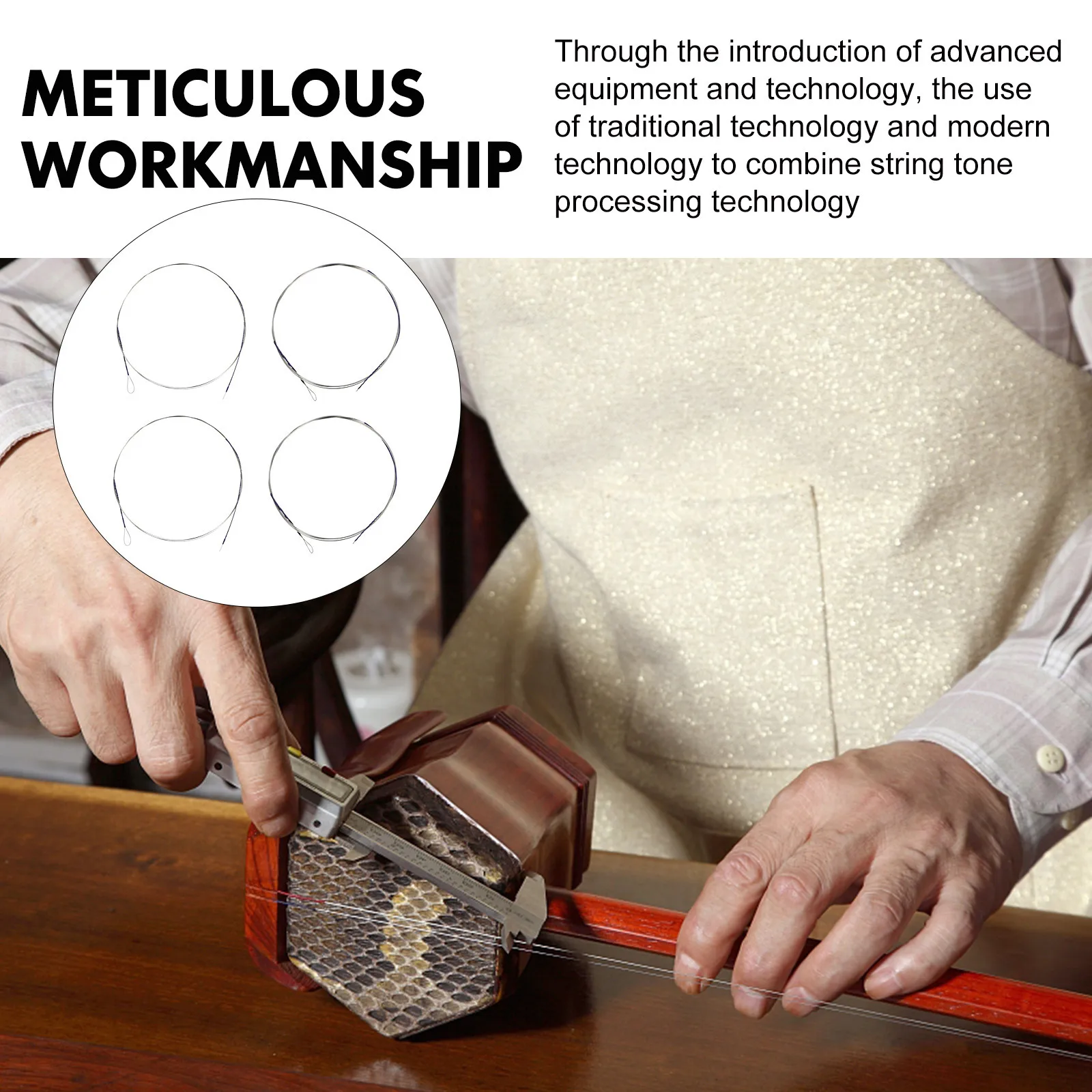 

4pcs Erhu Strings Full Set Premium Durable Replacement For Violin Accessories Resonant Sound Music Wire Assorted Color