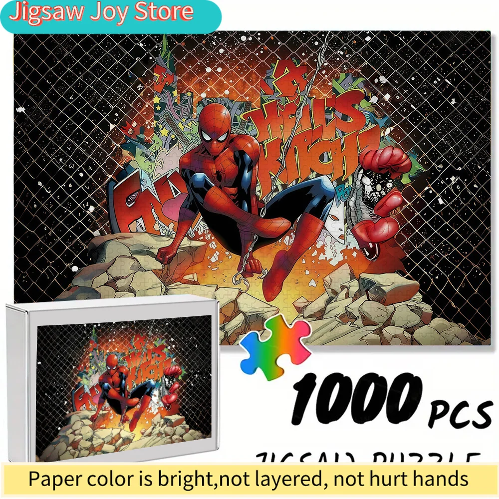 

of Marvel-Themed Seamless Puzzles Z12.16-38, Featuring Spider-Man in Hell'S Kitchen Comic Scenes, Measuring 74.93×50.04 cm, Du