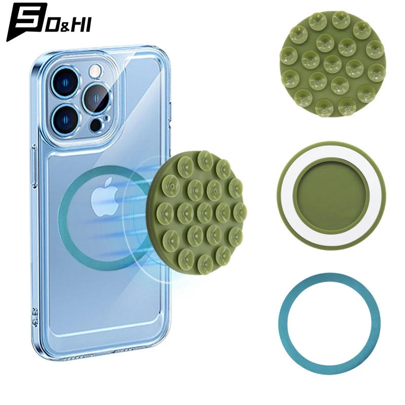 Silicone Magnetic Suction Pad Back Sticker Suction Cup Phone Holder Silicone Wall Stand Fixed For Glass Ceramic Tiles