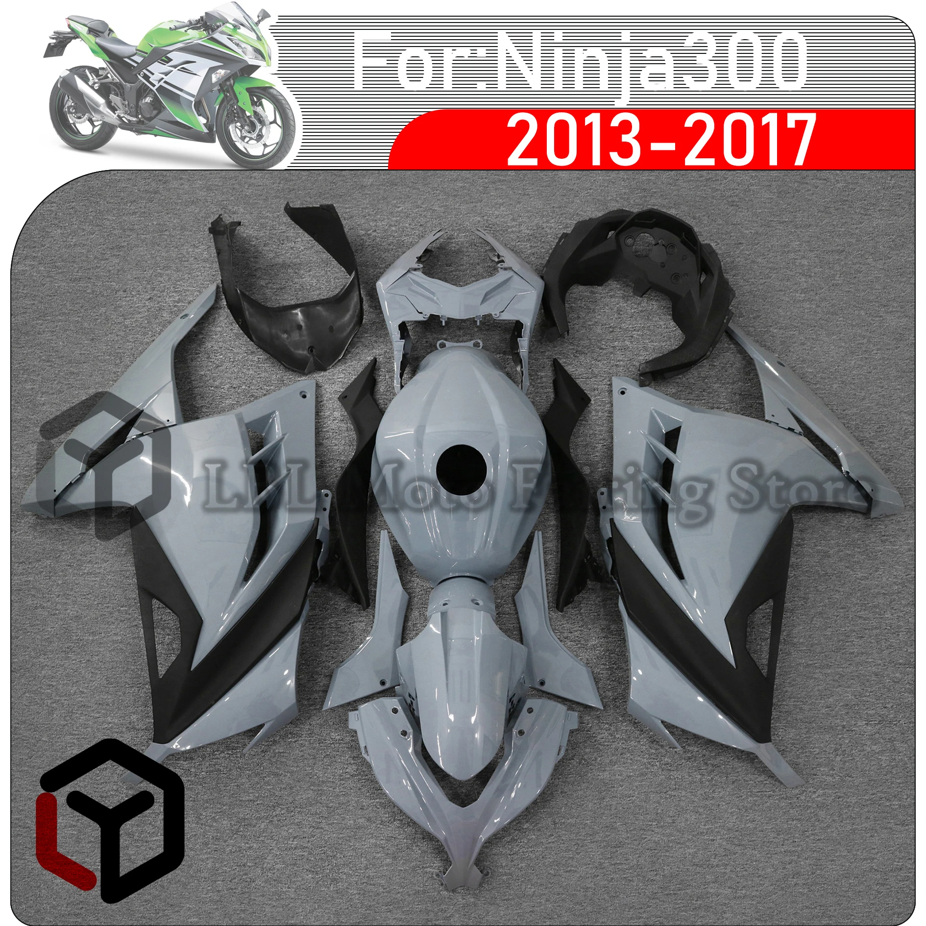 

Обтекатель для кузова мотоцикла из АБС-пластика для Kawasaki Ninja300 EX 300 2013-2017, обтекатель для корпуса мотоцикла, спойлер, кузов