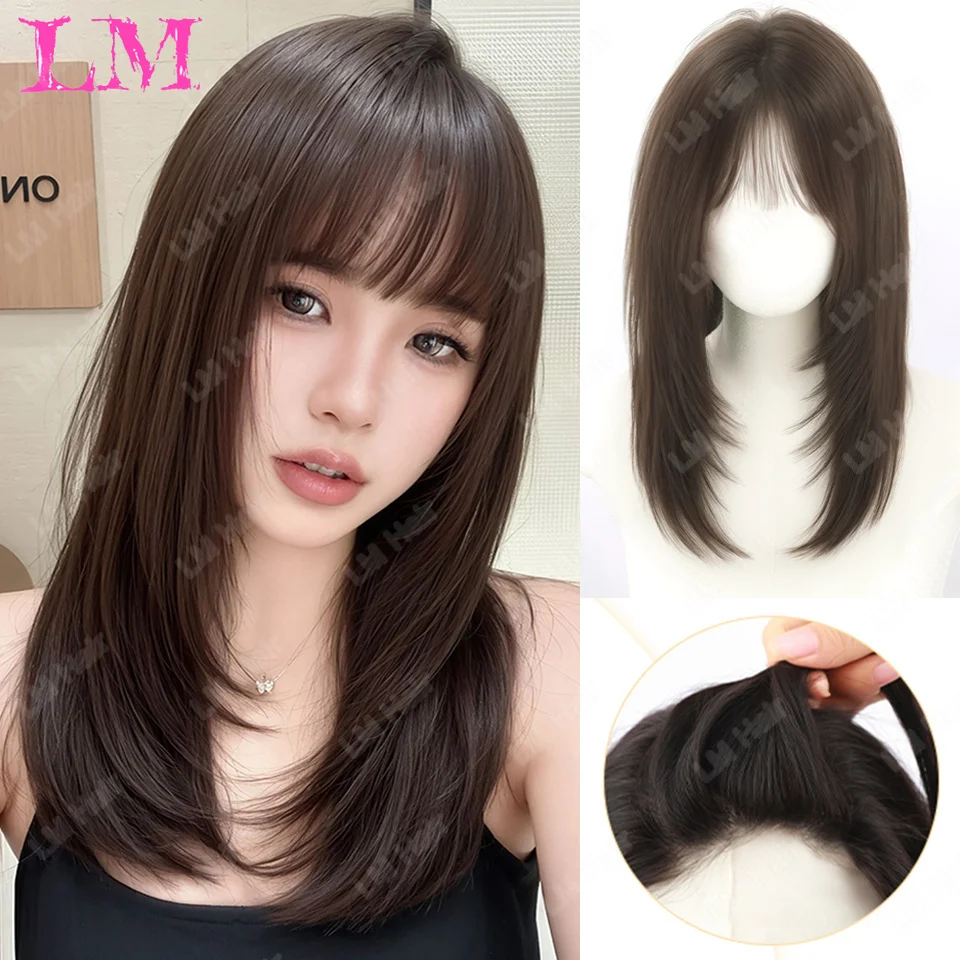 

LM Full Hand Made Silk Base Women Toppers Natural Scalp Top Base Virgin Straight Human Hair Pieces with Clips