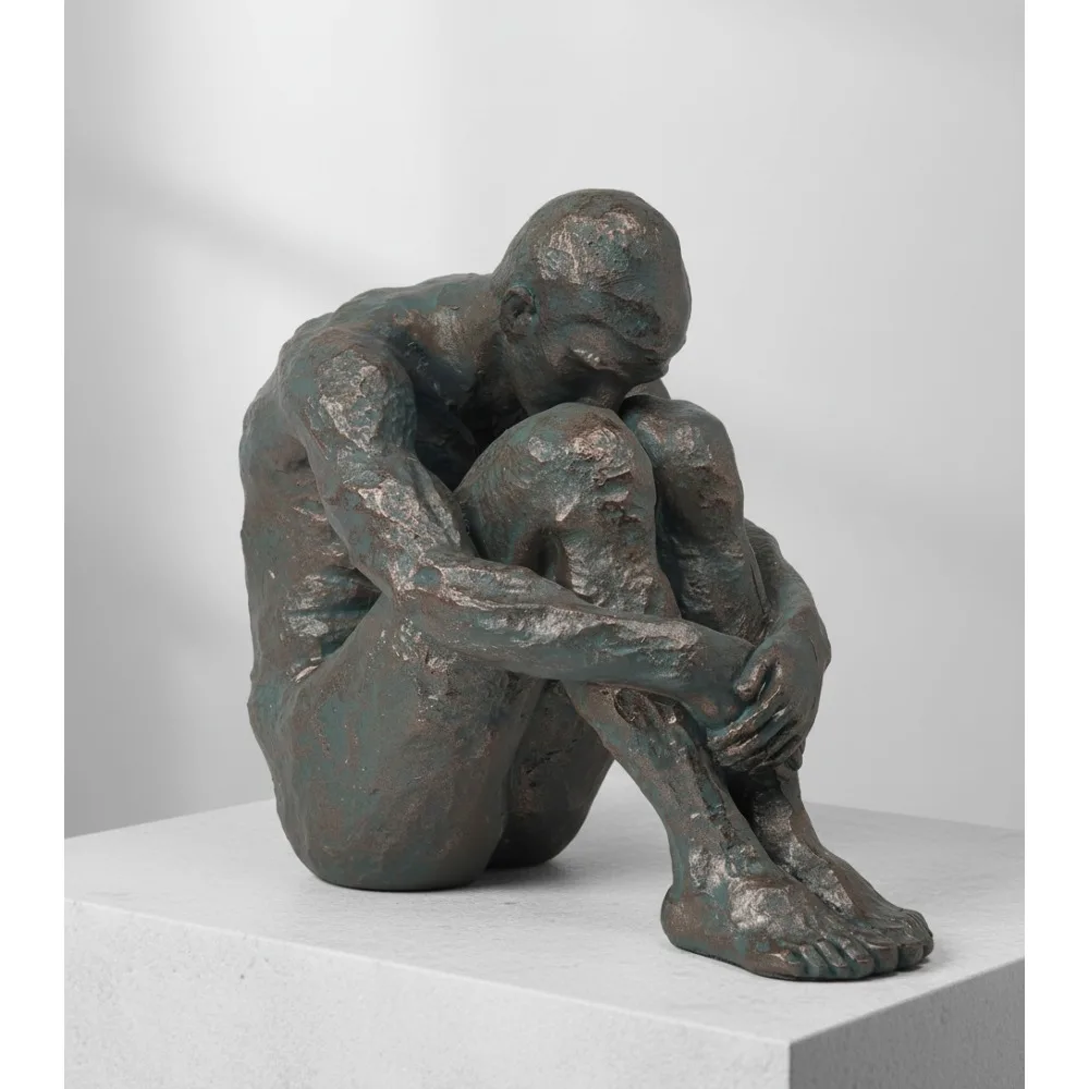 

Абстрактная статуя сидящего человека, бронза из смолы, домашний декор, офисная скульптура, современный художественный подарок для мужчин