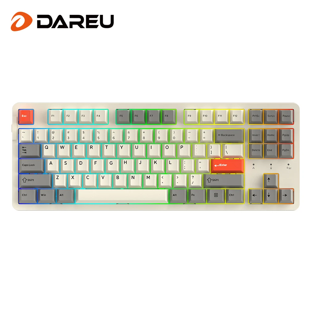 

DAREU Wireless Tri-mode Mechanical Keyboard 87 PBT Keycaps Gasket Structure RGB Hotswappable Dream Swich for PC Laptop Tablet