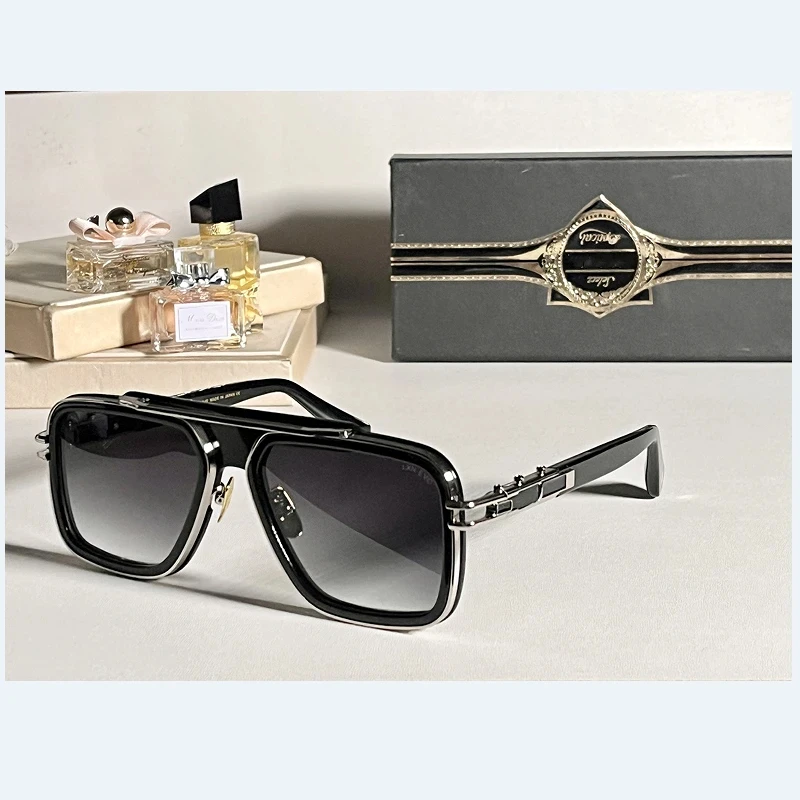 

Original Retro Fashion Gold/Silver Acetate Square Frame Polarized Men's Glasses for Business, LXN-EVO Women's Unisex Sunglasses