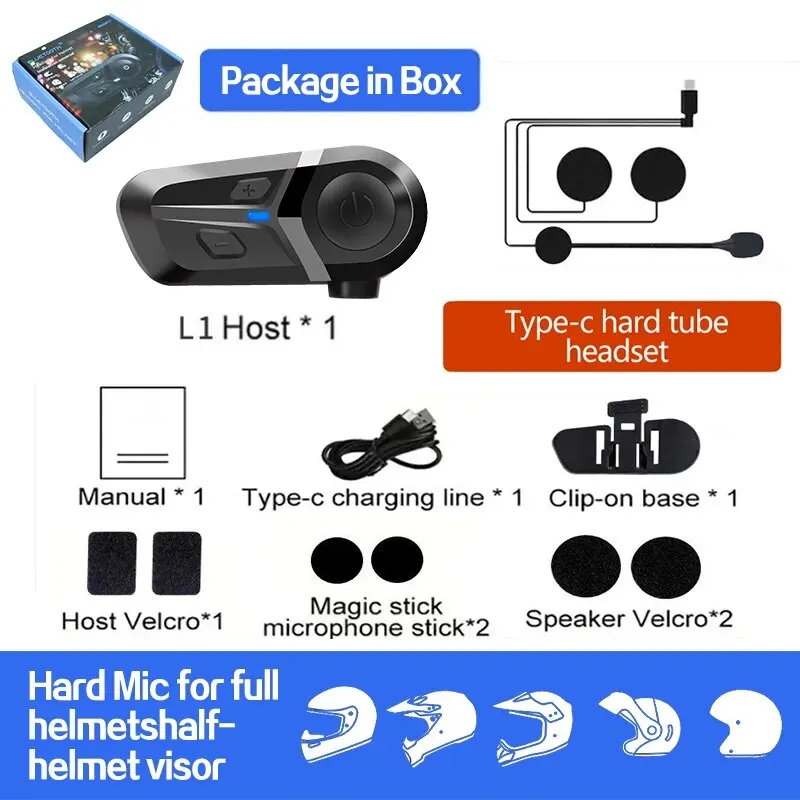 Bluetooth 5.3 Motorhelm Headset Waterdicht Draadloos Handsfree Bellen Telefoon Oortelefoon Muziekspeler Voor Moto Helm