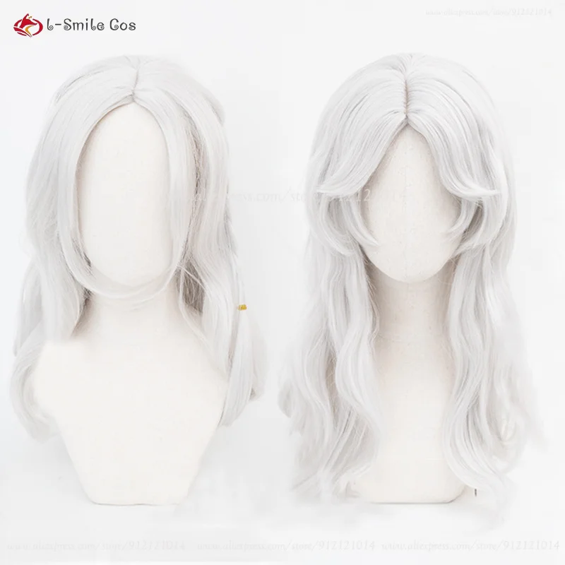 Game  Joseph Desaulniers Cosplay Wig 45cm White Cruly Women Photographer Anime Wig Heat Resistant Synthetic Party Wigs