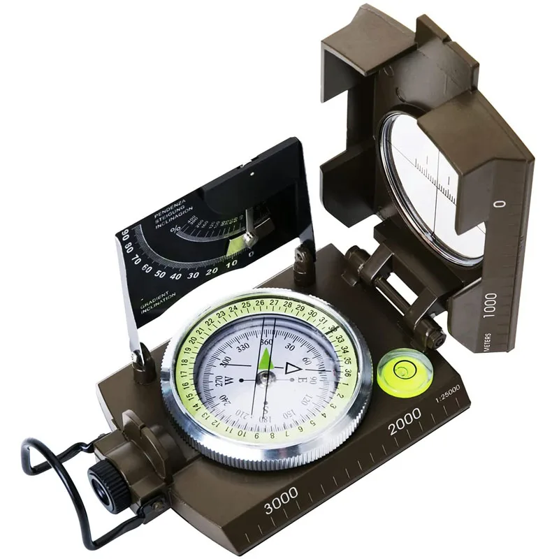 

Multifunctional American outdoor pointing needle grading level verticality dial slope meter luminous compass