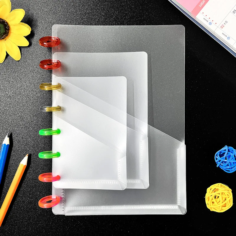 20pcs Mushroom Hole PP Loose Bag A4 A5 Double-sided Slip Pocket Divider Pocket Inner Page Mushroom Planner Office Accessories