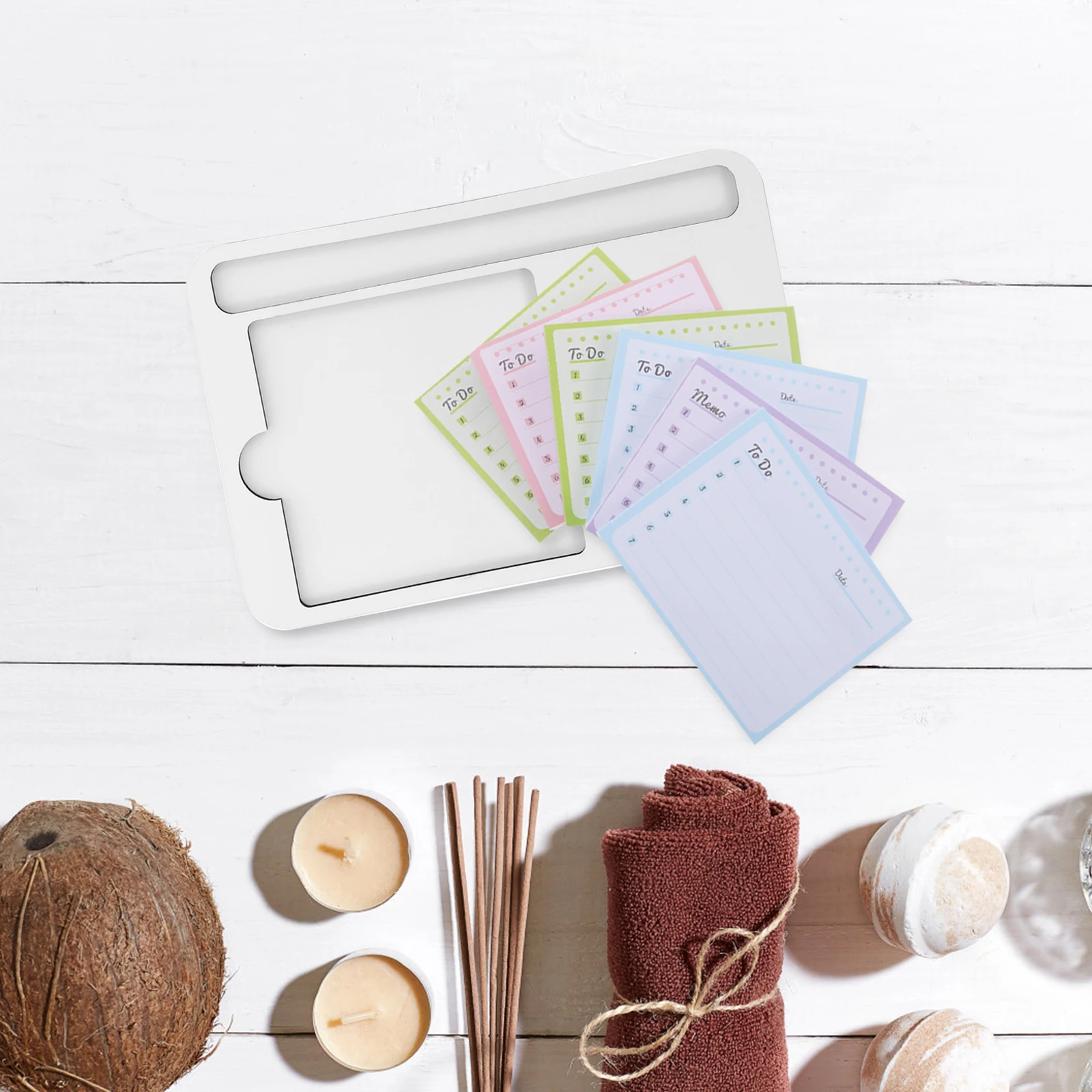 

Sticky Memo Holder Tray Sublimation Blanks Desk Board Customizable Note Pads Material Office Home Storage Organizer