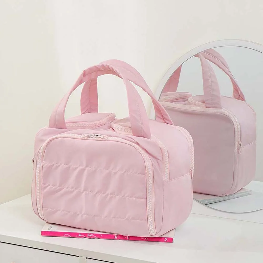 لينة Kawaii بلون حقيبة مستحضرات التجميل البلاستيكية المضادة للرذاذ المياه الحقائب مقسم حقيبة متعددة الطبقات ثلاثية الأبعاد حقيبة أدوات الزينة المحمولة يوميا