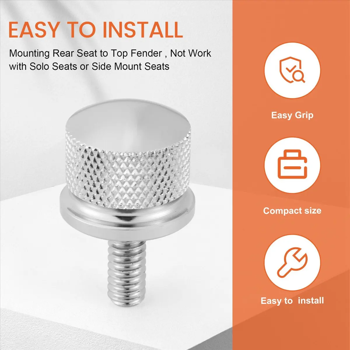 Super Sale Chrome Billet Aluminum Seat Bolt Screw Cap for Harley Davidson