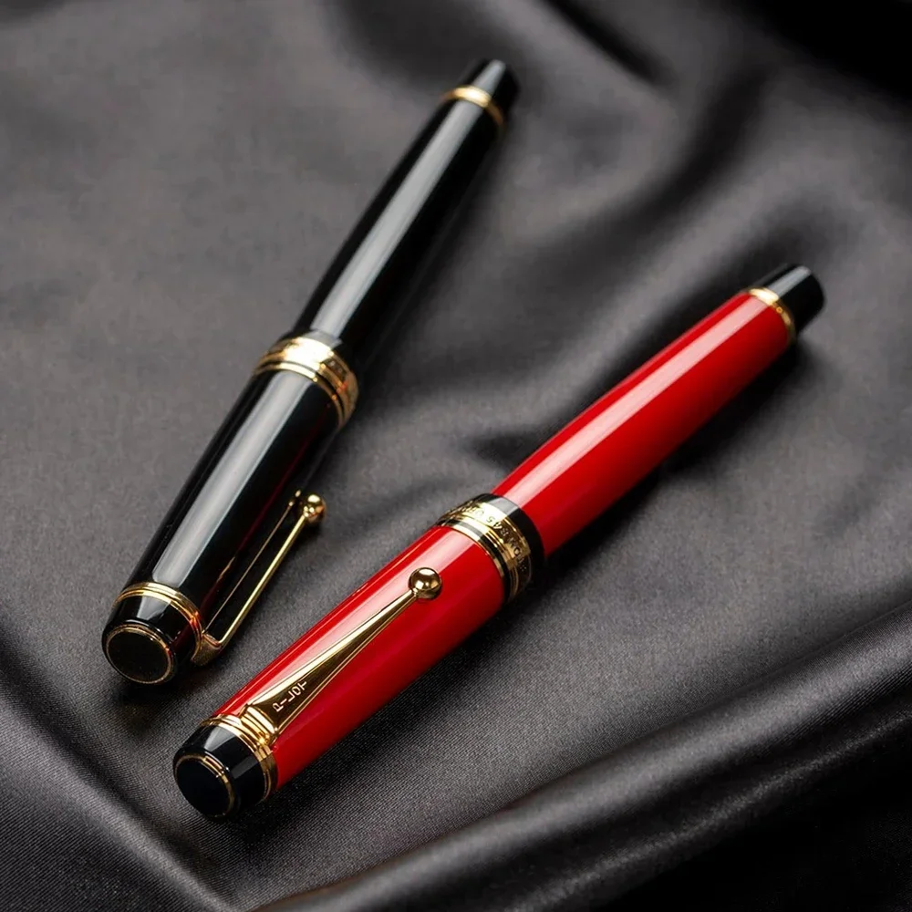 Original PILOT Custom 845 Raw Lacquer Vermilion Black Sophora No. 15 Double Color Point Large 18K Gold Nib Writing Fountain Pen