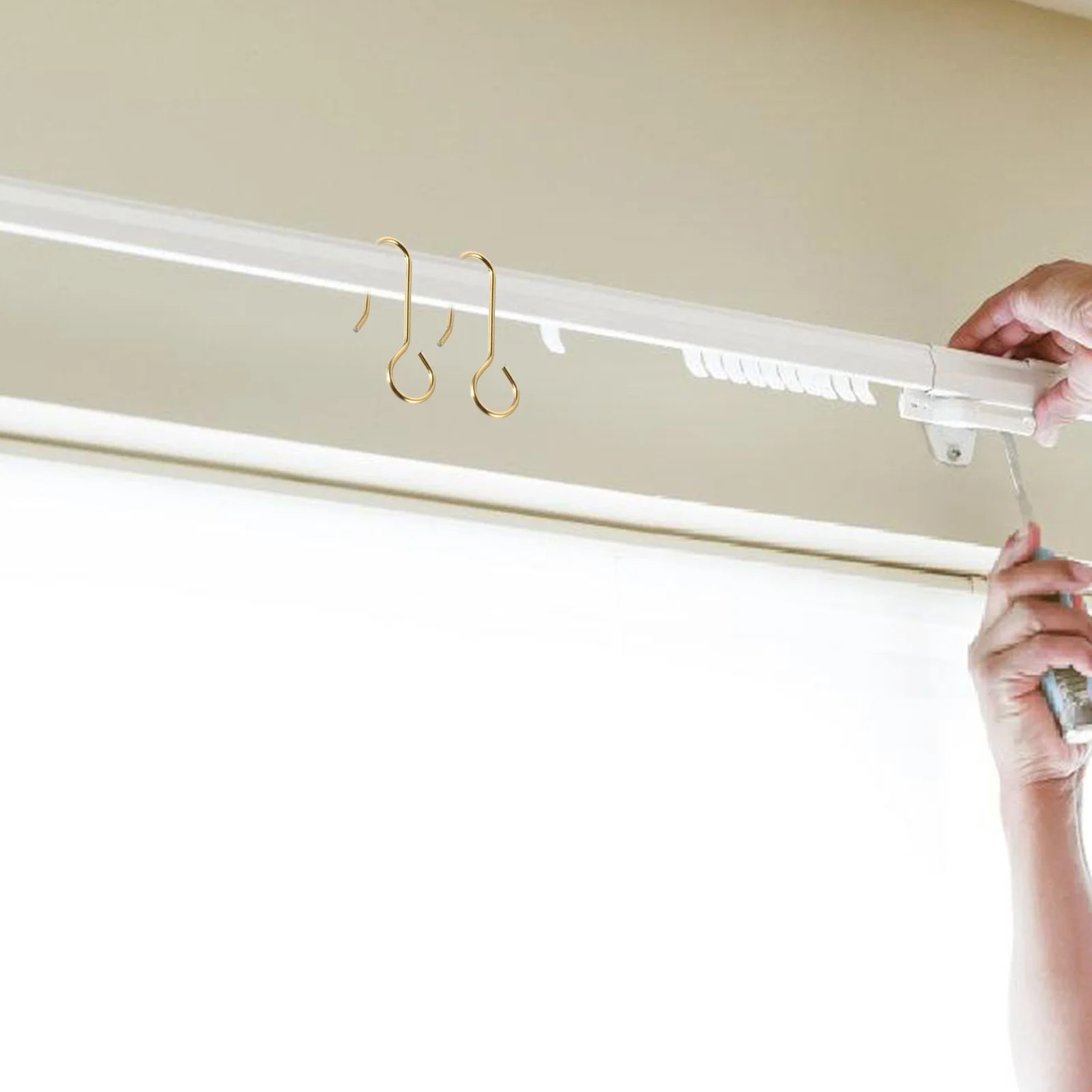 

100Pcs Metal Curtain Track Hooks Heavy Duty Sliding Gliders for Ceiling Shower Drapery Hanging Rail Fixing Parts