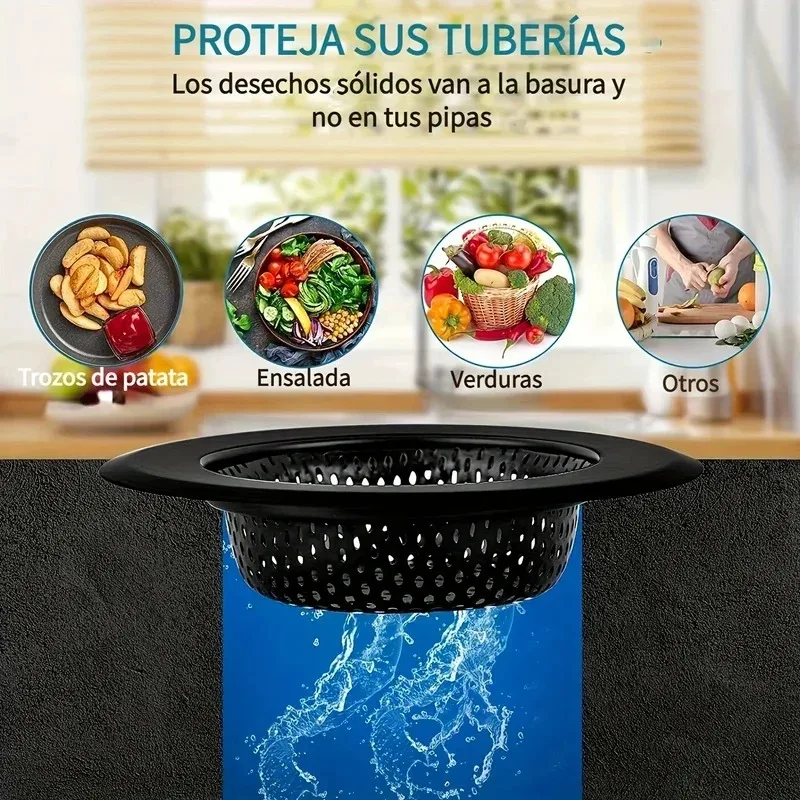 Kitchen Sink Filter Stainless Steel Mesh Sink Strainer Filter Bathroom Sink Strainer Drain Hole Filter Trap Waste Screen