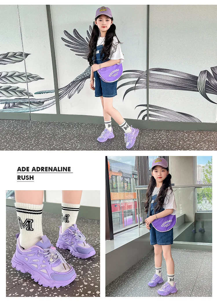 Kinder Mädchen Schule Weiße Freizeitschuhe Einfarbige Mesh-Sportschuhe für Kleinkinder Modische Leichte Kinder-Laufschuhe – Detail 22