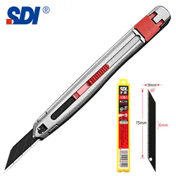 SDI 3006C Zinc Alloy Utility Knife 30 Degree Small Exacto Knife SK2 Blade Safety cutter kawaii Self-Locking Design For Cardboard