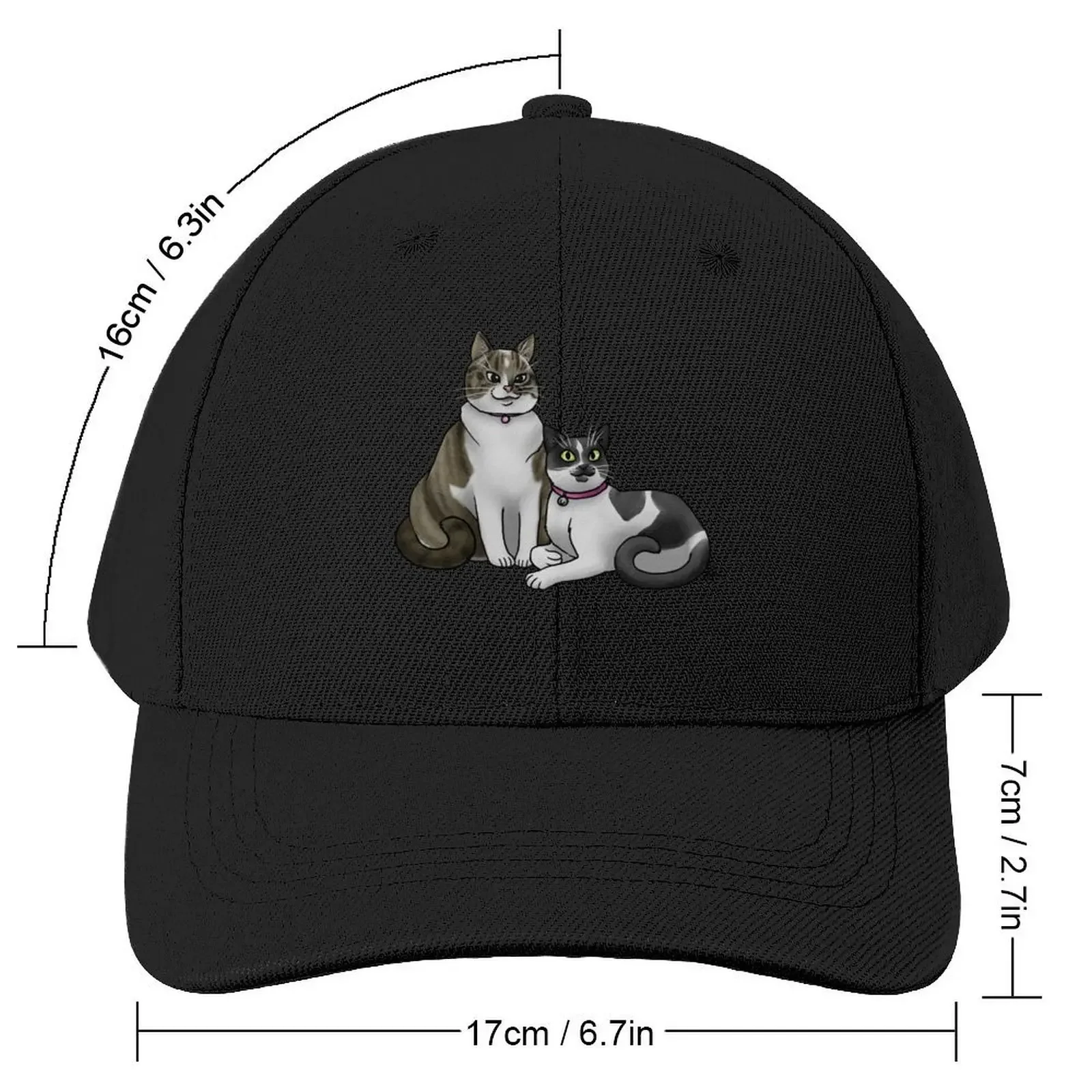 Cat - Custom - Lily and Judy Baseball Cap derby hat New Hat Ball Cap Men's Luxury Women's