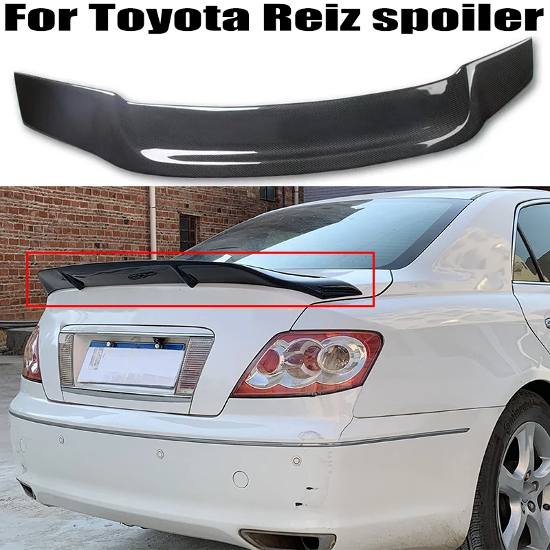 For Toyota Mark X Reiz spoiler 2005 2006 2007 2008 2009 High Quality Real Carbon fibre Car Rear trunk cover wing spoiler Airfoil