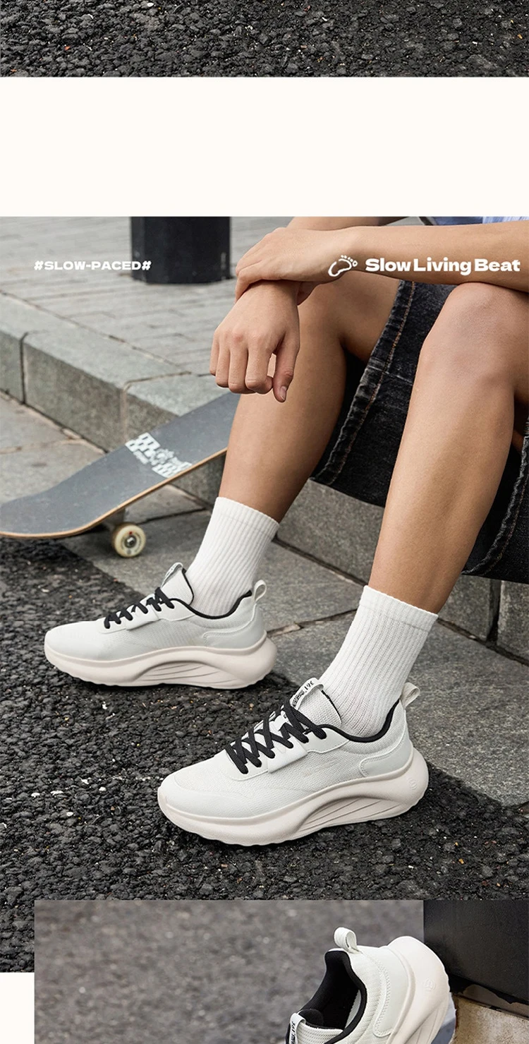 361 Degrees Herren-Freizeitschuhe, weiche Sohle, elastisch, bequem, atmungsaktiv, schwarze und weiße Mesh-Sneaker für Männer 672616702 – Detail 12