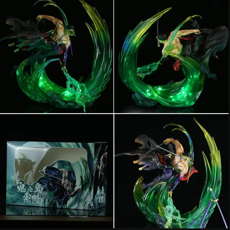 

24cm One Piece Anime Statue Collection Decoration Studio Ghost Island Roronoa Zoro Luminous Action Figures Pvc Model Garage Kits