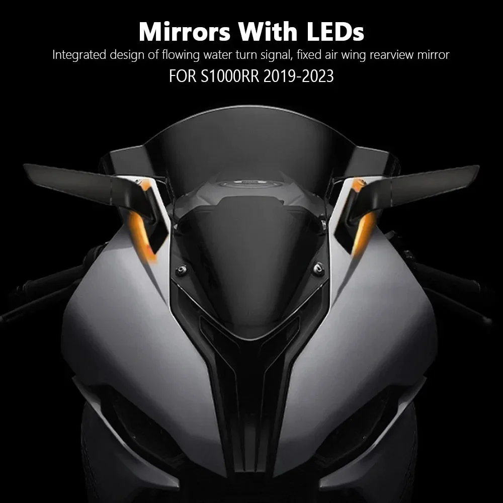 Motorcycles Wind Wing Adjustable Rotating Rearview Mirror With LED Light For BMW S1000 RR S 1000 RR S1000RR s1000rr 2019-2023