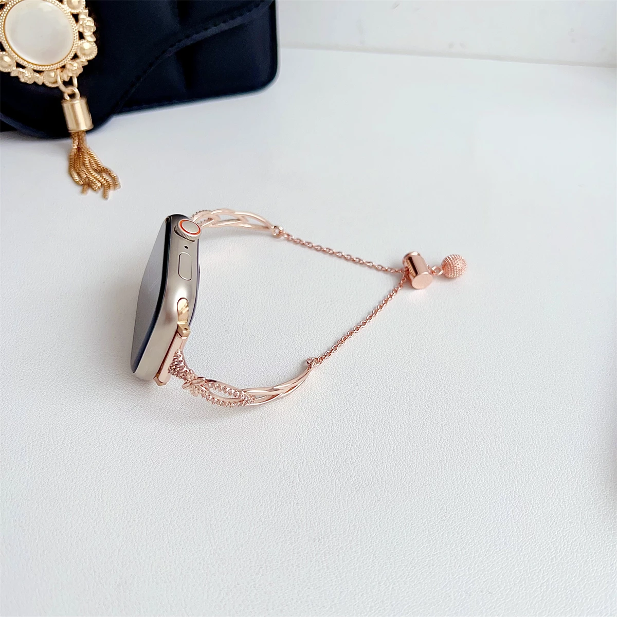 Pulseira de relógio para iwatch 42/44/45/46/49mm 38/40/41mm pulseira de relógio de metal fashion para série de relógios Ultra2 série 10/9/8/7/6/5/4/3/2/1_voghion.com