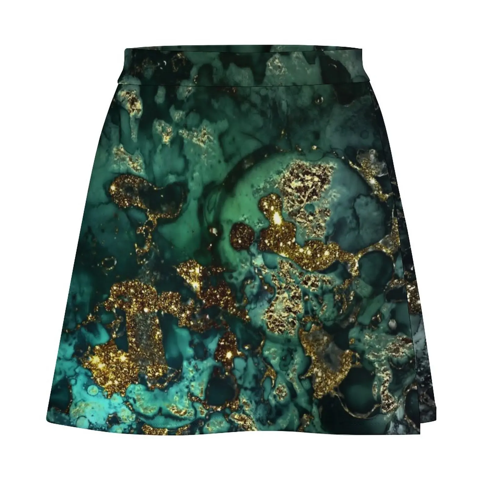 Gold Indigo Faux Malachite Marble Mini Skirt midi skirt for women skirt sets Mini