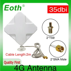 Eoth 1pcs 3G 4G lte antenna high gain 35dbi SMA Male Connector Plug antenne router SMA MALE 2M pigtail Extension Cable
