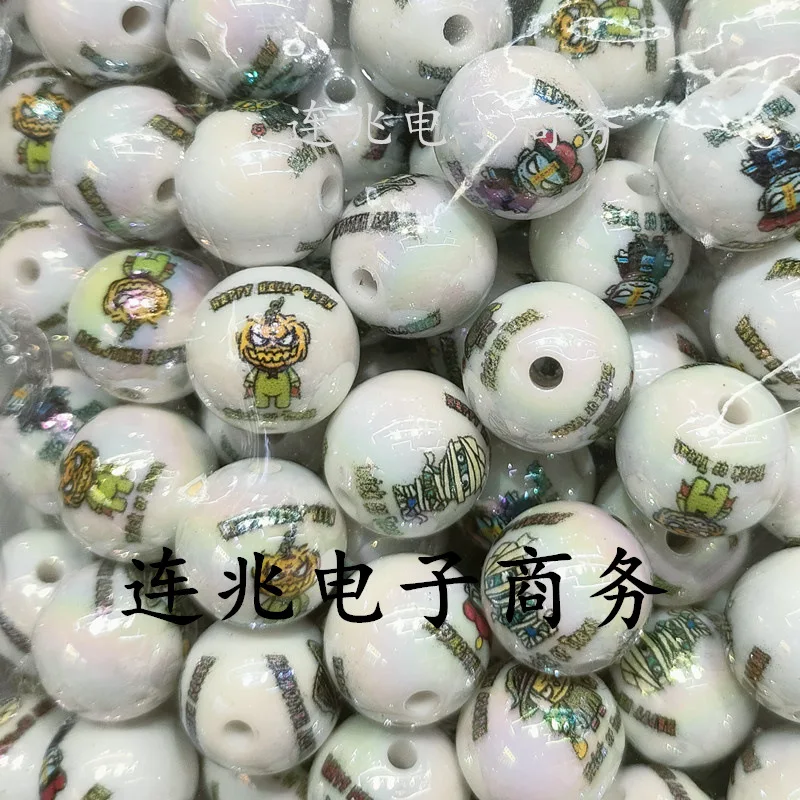 5pcs bad guys cartoon anime acrylic beads white background printed beads for diy jewelry making bracelets materials