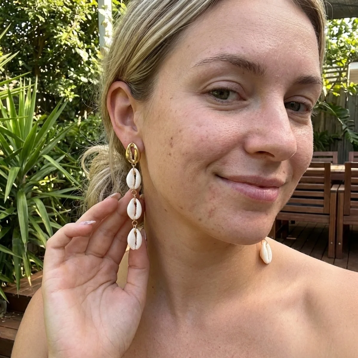Hohle Acryl-Muschel-Ohrringe für Damen und Herren, Bohemian-Strand-Metallmuschel-Ohrringe, Sommerurlaubsschmuck – Detail 9