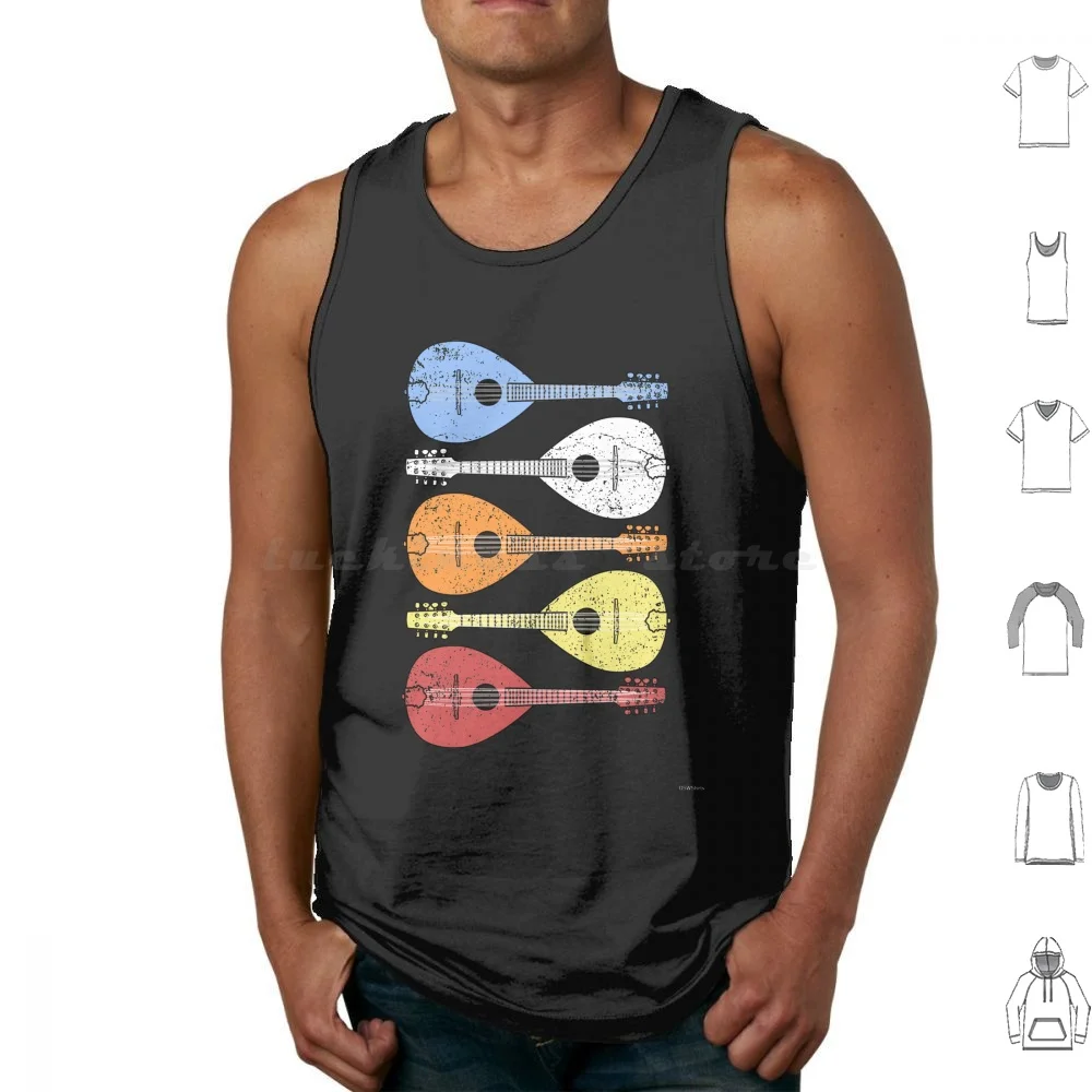 Camisa de bandolim vintage retro música country bluegrass bandolim regatas impressão algodão bandolim música bandolim