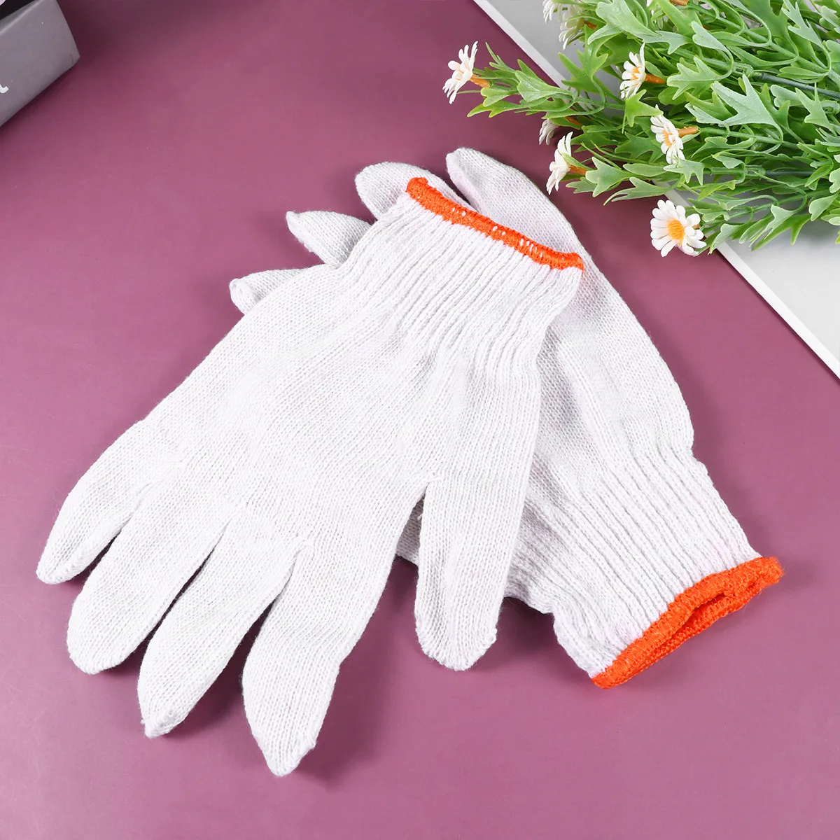 

24Pairs Skidproof Labour Protection Gloves Cotton Yarn Nylon Anti-Slip Gloves for Industrial Work Cotton Yarn Glove