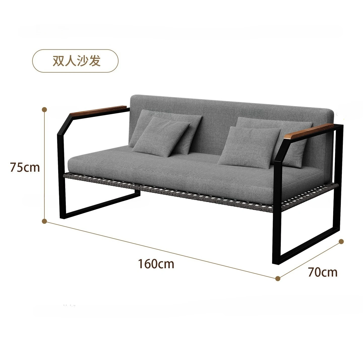 

Outdoor aluminum alloy sofa courtyard villa hotel outer pendulum rattan terrace garden villa leisure sofa coffee