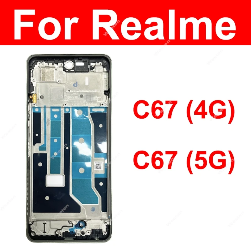 Middle Housing For Realme C67 4G 5G RMX3890 Front LCD Housing Middle Frame Holder Cover Replacement