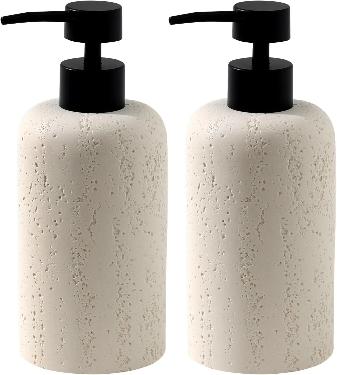

2-Pack Travertine Soap Dispensers, 400mL/13.5oz Each, for Kitchen & Bathroom