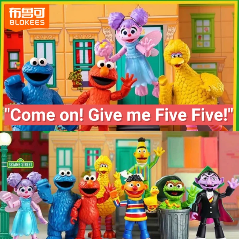 

Blokees Sesame Street Figures preCOOL Series Magic Version V1 & V2 Assembled Model Elmo Big Bird Bert Oscar Collectible Gift Toy