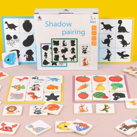 Wooden Montessori Find Shape Toy Animal Fruit Shadow Pairing Shape Puzzle Thinking Game Early Educational Toy Gift for Children