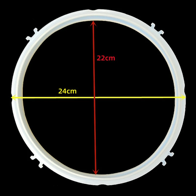 5-6L Electric Pressure Cooker Gasket Repalcement Cooker Sealing Ring 22-24cm Diameter High Elasticity Silicone Rubber Standard