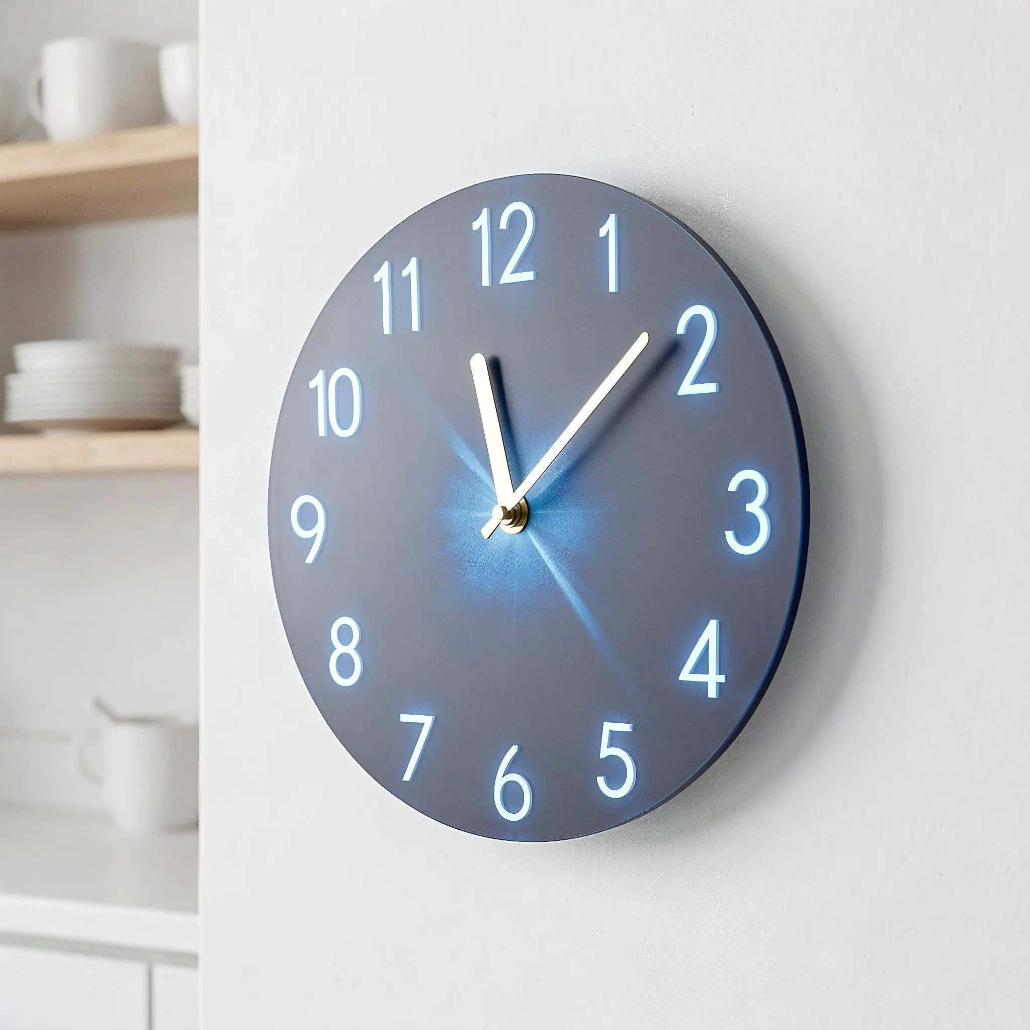 1pc No Ticking Wall Clock Decorative Clocks Silent Analog Battery Operated Round Bedroom for Non Clicking Interior Minimalist
