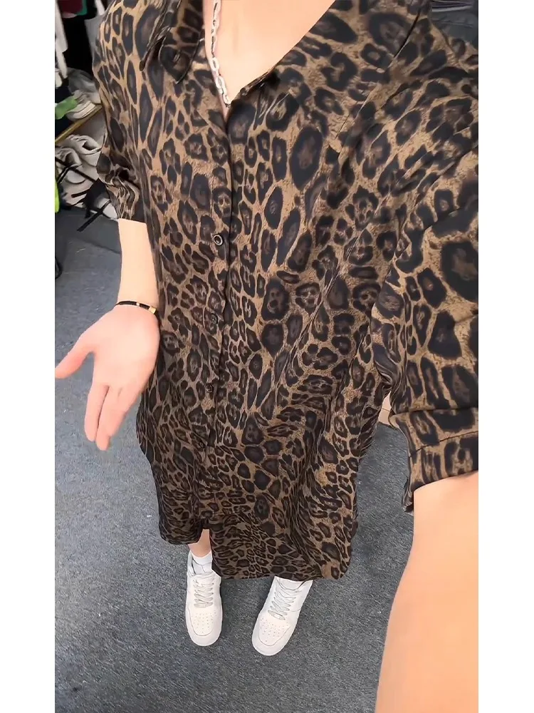 

American Retro Leopard Print Men's Summer Casual Loose ort Sve Ice Silk Qui Dry Two-Piece Set Faionable orts
