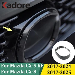 For Mazda CX-5 CX5 2017-2024 & CX-8 CX8 KF 2017-2025 Logo Frame Circle Trim Emblem Decors Cover Front Sticker Car Accessories