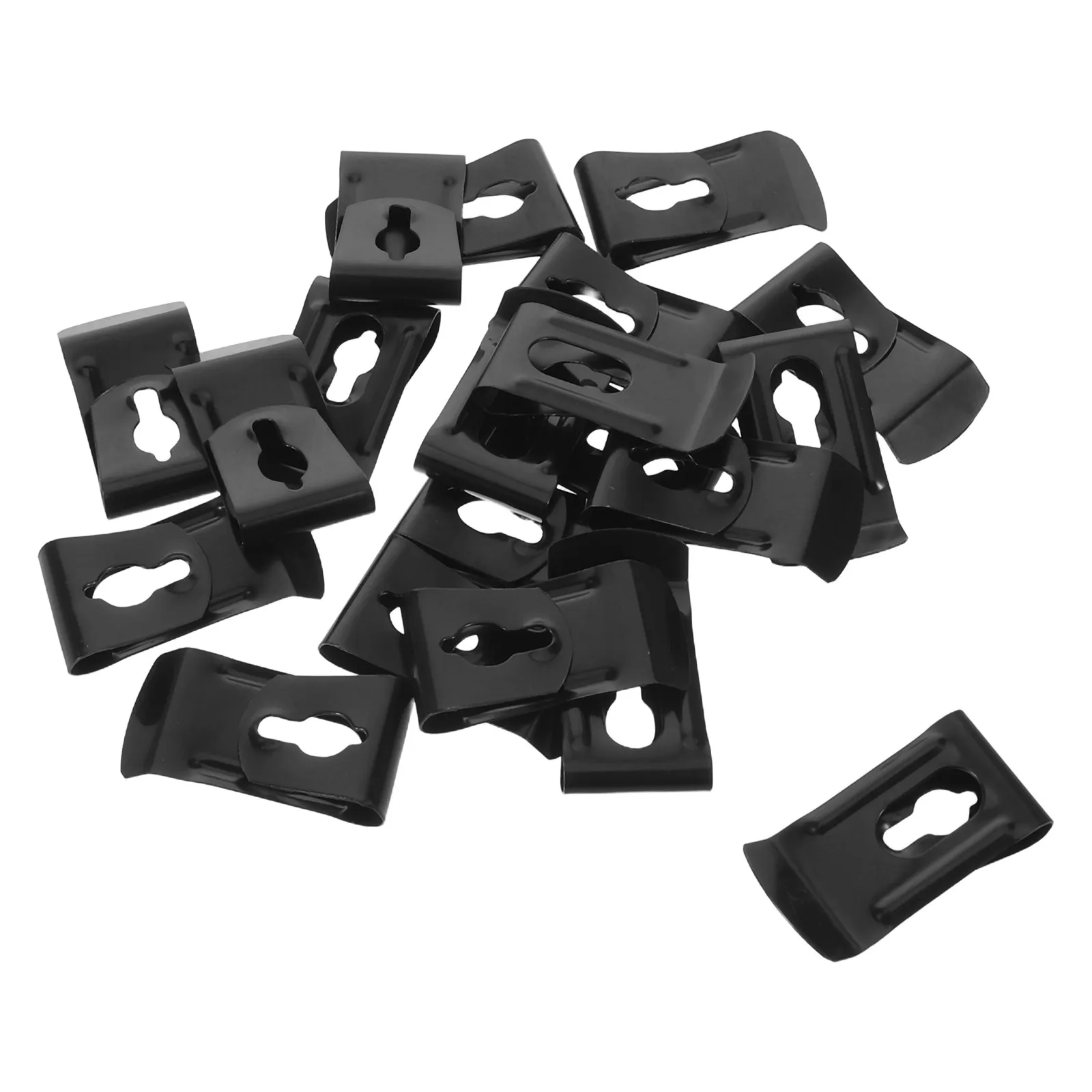 20Pcs Tape Measure Back Clip Replacement Universal Nickel Plated Steel Belt Holder Measuring Tool Accessory Stable Hanging Clip